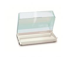 Vitrina expositora rectangular, plástico, para bar, made in Italy