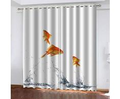 LOVEKKK Blackout Curtain Carpa Cortina Ocultante con 8 Ojales Suave para Ventanas de Habitación Infantil, 100% Poliéster, 2 Piezas 110x215cm(An x Al)