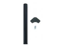 EMUCA - Pata de Mesa Regulable Ø60x870mm, Kit de 1 Pata de Acero, Altura Regulable 870-890mm, Color Negro