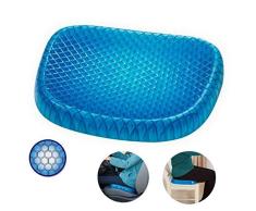 Cojín de asiento gel espuma de memoria nido de abeja gel huevo fresco espalda baja y alivio de dolor de hueso de la cola de la ciática, apto para oficina, silla para el hogar, asiento de automóvil