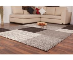 Lalee 347167654 Mondo 105 - Alfombra (120 x 170 cm), diseño a cuadros, color plateado