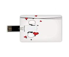 16GB Forma de tarjeta de crédito de unidades flash USB Resumen Estilo de tarjeta de banco de Memory Stick Patchwork artístico Minimalista Rayas Oriental Folk Flores Cultura Patrón Decorativo Pluma imp