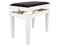 Navarra NV42 - Banqueta de piano Blanco mate