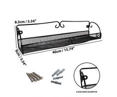BELLE VOUS Especieros de Pared (2 Piezas) - Tamaño L40cm, H8,5cm, W9cm de - Estante Especias para Botes y Exhibir Frascos - Estantería de Pared Especiero para Cocina, Alacena, Baño