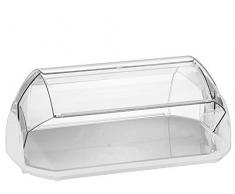 Cosmoplast - Vitrina para alimentos grande de plástico, colores blanco y transparente