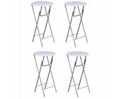 vidaXL 4X Mesas Altas de Bar Plegables para Fiestas y Celebraciones MDF Blanca