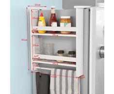 SoBuy® Especiero de pared en 2 niveles, Estantería para botes de especias, blanco, FRG149-W, ES