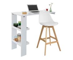 SoBuy FWT55-W Mesa de Pared,Mesa de Bar con 2 estantes pequeños,Tamaño:120 x 106 x 45 cm,ES