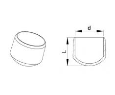 ajile - 4 piezas - Contera plástica redonda D: 20 mm - BLANCA - protector de suelo para patas de sillas - EVR220-M
