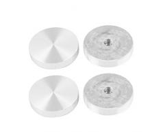 Sourcingmap - a16071200ux0286 40 mm diámetro rosca M8 forma redonda aluminio disco Hardware para mesa de cristal - tono de plata (4 piezas)