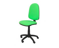 PIQUERAS Y CRESPO Modelo 04CP - Silla de oficina ergonómica con mecanismo de contacto permanente y regulable en altura - Asiento y respaldo tapizados en tejido BALI color pistacho
