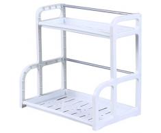 Estante de Cocina - Especiero, plástico Estante para especias y condimentos, blanco