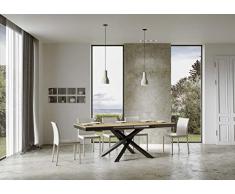 Itamoby, Mesa Extensible volantis Evolution 160- > 264 cm, Paneles de ennoblecido, Madera de Roble Naturaleza & Antracita Estilo p.90 Altura X (allung. hasta l.264 con Dos Extensiones)