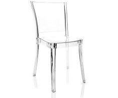 Lucienne 10L2000 - Juego de 4 sillas transparentes de policarbonato neutro