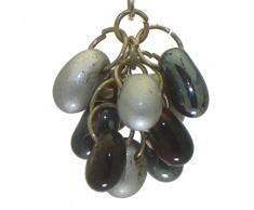 Especiero Galáctico de tono gris y negro perlas de imitación pendientes de gancho