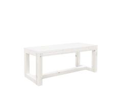 Decowood - Banco Mokka para Mesa o Recibidor en Madera Maciza de Pino, Blanco - 180 x 40 cm