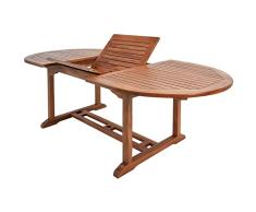 DNNAL Mesa de Comedor de Madera, Patio de 6 plazas al Aire Libre Patio Muebles Conservatorio Oval Plegable Extensible (200x100cm)
