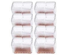 8 tapas para patas de silla de silicona, rectangulares, para muebles, tablas, patas cubiertas, protección de patas con suela de goma