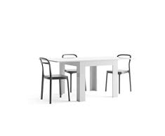 Mobili Fiver, Mesa Extensible, Modelo Eldorado, Color Blanco Brillante, 90 x 90 x 79 cm, Made in Italy