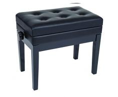 Kinsman kpb10bk Deluxe – Banco para piano ajustable con el almacenamiento, color negro