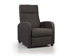 Don Descanso - Sillón Reclinable Tela Verona Chocolate, Sillón Relax con Reposapiés, Sistema de Apertura Push, Compacto, 2 Posiciones de Tumbada y Posición Cero, Butaca Salón Reclinable hasta 160º