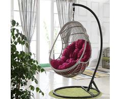 Alaeo Cojín de Asiento de Cesta Colgante oscilante Espesar Almohadillas de Silla de Huevo Colgantes Silla amortiguadora de Asiento Impermeable para jardín de Patio en casa-120cm/47.24in Fucsia