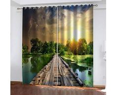 LOVEKKK Blackout Curtain Corredor Salvaje Cortina Ocultante con 8 Ojales Suave para Ventanas de Habitación Infantil, 100% Poliéster, 2 Piezas 140x175cm(An x Al)