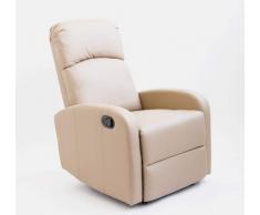Astan Hogar Confort Sillón Relax con Reclinación Manual, Tapizado en PU Anti-Cuarteo. Modelo Premium AH-AR30600TP, Topo, Compacto