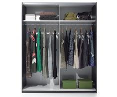 Habitdesign ARC180BO - Armario Dos Puertas correderas, Armario Dormitorio Acabado en Color Blanco Brillo, Medidas: 180 (Largo) x 200 (Alto) x 63 cm (Fondo)