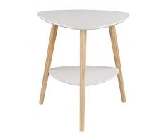 EUGAD Mesita de Noche Mesitas de café Mesa de Centro Mesa Auxilia con 2 estantes MDF 50x40x55cm Blanco 0063ZZ