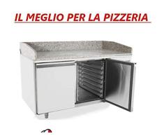 Banco pizza 2 porte acciaio inox con piano in granito