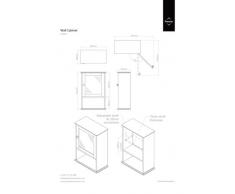 Premier Housewares - Armario de pared con repisa y puerta frontal de cristal (51 x 35 x 18 cm), color blanco