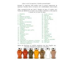 Especiero, Estantería de Madera para condimentos y Especias, tarros de Cristal, Gald – 30N Negro satén