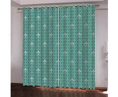 LOVEKKK Blackout Curtain Estilo Fresco Cortina Ocultante con 8 Ojales Suave para Ventanas de Habitación Infantil, 100% Poliéster, 2 Piezas 140x175cm(An x Al)