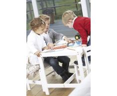 Pinolino 202420 Timo - Set infantil de mesa y bancos de madera, color blanco