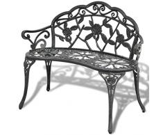 vidaXL Banco de Jardín Aluminio Fundido Verde 100x54x80 cm Asiento de Patio