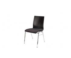 K & M 13415 silla apilable con asiento acolchado – Negro