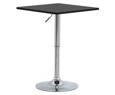 WOLTU BT03sz, Mesa de Bar, Regulable en Altura, 360 Grados Giratorio, Hecho de MDF, para Cocina, Bar, Negro