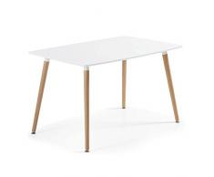 Noorsk Design Mesa de Comedor o Cocina Kiel 120 lacada Blanca