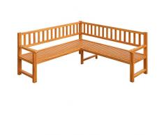 Deuba Banco de esquina de madera de eucalipto 145x145cm mueble con respaldo certificado FSC para jardín exterior terraza