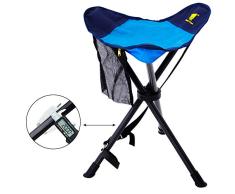 GEERTOP Taburete Silla Plegable de Camping de 3 Patas Grande Portátil Ultraligero Trípode con Bolsillo de Malla para Camping Pesca Caza Picnic Senderismo Deporte al Aire Libre (Azul)