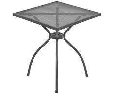vidaXL Mesa Bistró 60x60x70 cm Malla Acero Muebles Mobiliarios de Patio Jardín