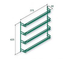 SO-TECH® especiero para especias de 4 x 3 frascos de plateado polvo cubierto