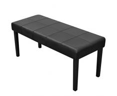 vidaXL Banco de Interior Cuero Artificial Negro Banqueta de Pasillo Habitación