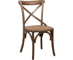 Silla Thonet en fresno macizo y asiento de ratán acabado en madera de