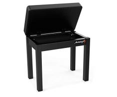 Audibax KB200B Banco para Piano/Teclado con Compartimento Almacenamiento