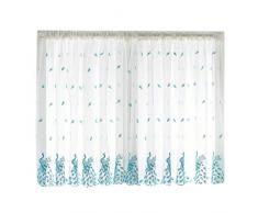 Kongnijiwa Ventana Corta Visillo Cortinas Cenefa Sala, Corta Plumas de Plumas Bordadas Gasa del Bolsillo de Rod de Cortina Cortinas para Comedor