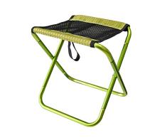 Zhedy Silla Plegable Silla de la Pesca al Aire Libre Plegable Ultra Ligero Plegable Portable de la Pesca Camping Mochila de aleación de Aluminio de Picnic Silla Verde
