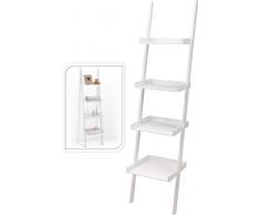 Estantería estilo escalera con 4 estantes, de madera, estantería de pared, para libros