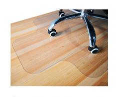 GIOVARA tapete transparente para silla con borde para suelos duros, 90 x 120 cm, alta resistencia al impacto, antideslizante, material no reciclable